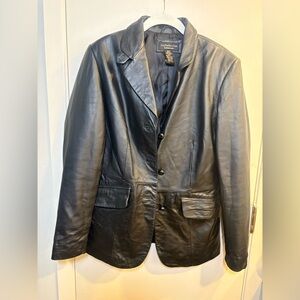 Croft & Barrow Women Small Lambskin Leather Button Jacket